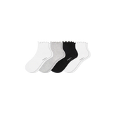 Youth Ruffle Rib Quarter Sock 4-Pack