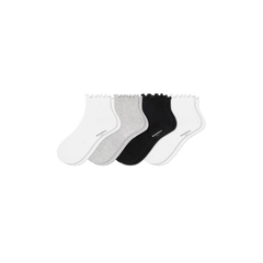 Youth Ruffle Rib Quarter Sock 4-Pack