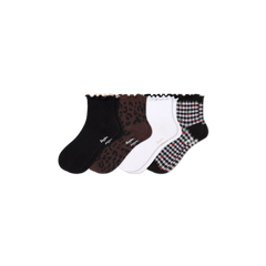 Women's Ruffle Rib Quarter Sock 4-Pack