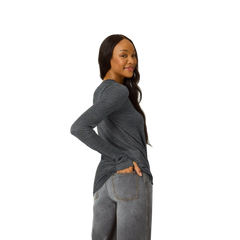 Women's Merino Wool Blend Crew Neck Long Sleeve T-Shirt 3-Pack