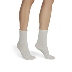 Women’s Roll-Top Merino Blend Gripper House Sock 3-Pack