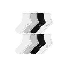 Women's Ruffle Rib Quarter Sock 8-Pack