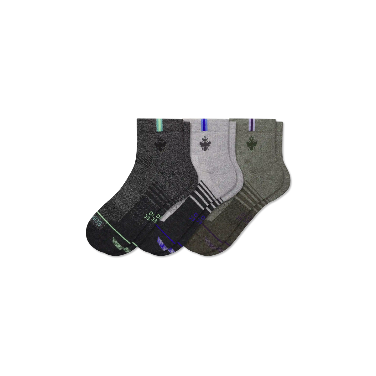 Women's Merino Wool Blend Run Quarter Sock 3-Pack