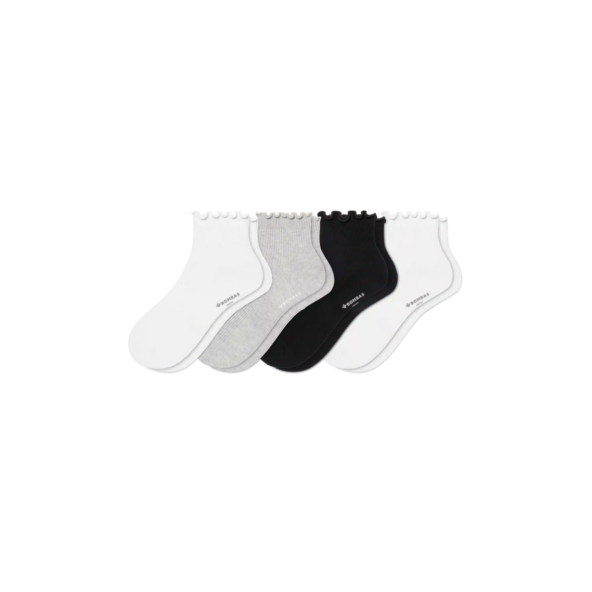 Youth Ruffle Rib Quarter Sock 4-Pack