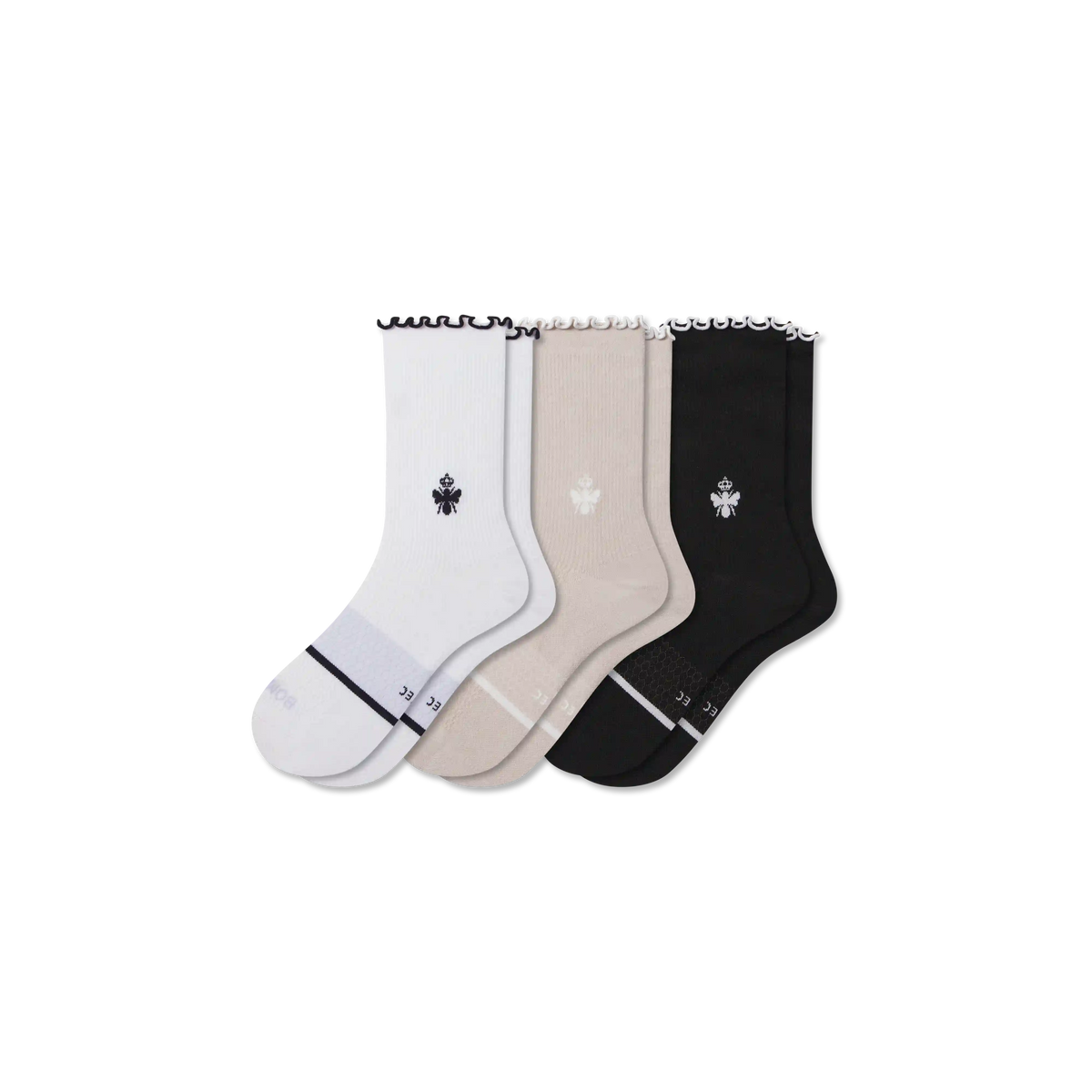 Women’s Ruffle Sport Half Calf Sock 3-Pack