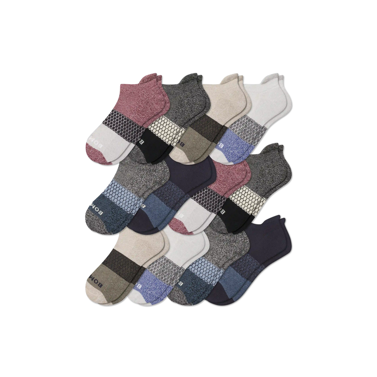 Men’s Tri-Block Ankle Sock 12-pack