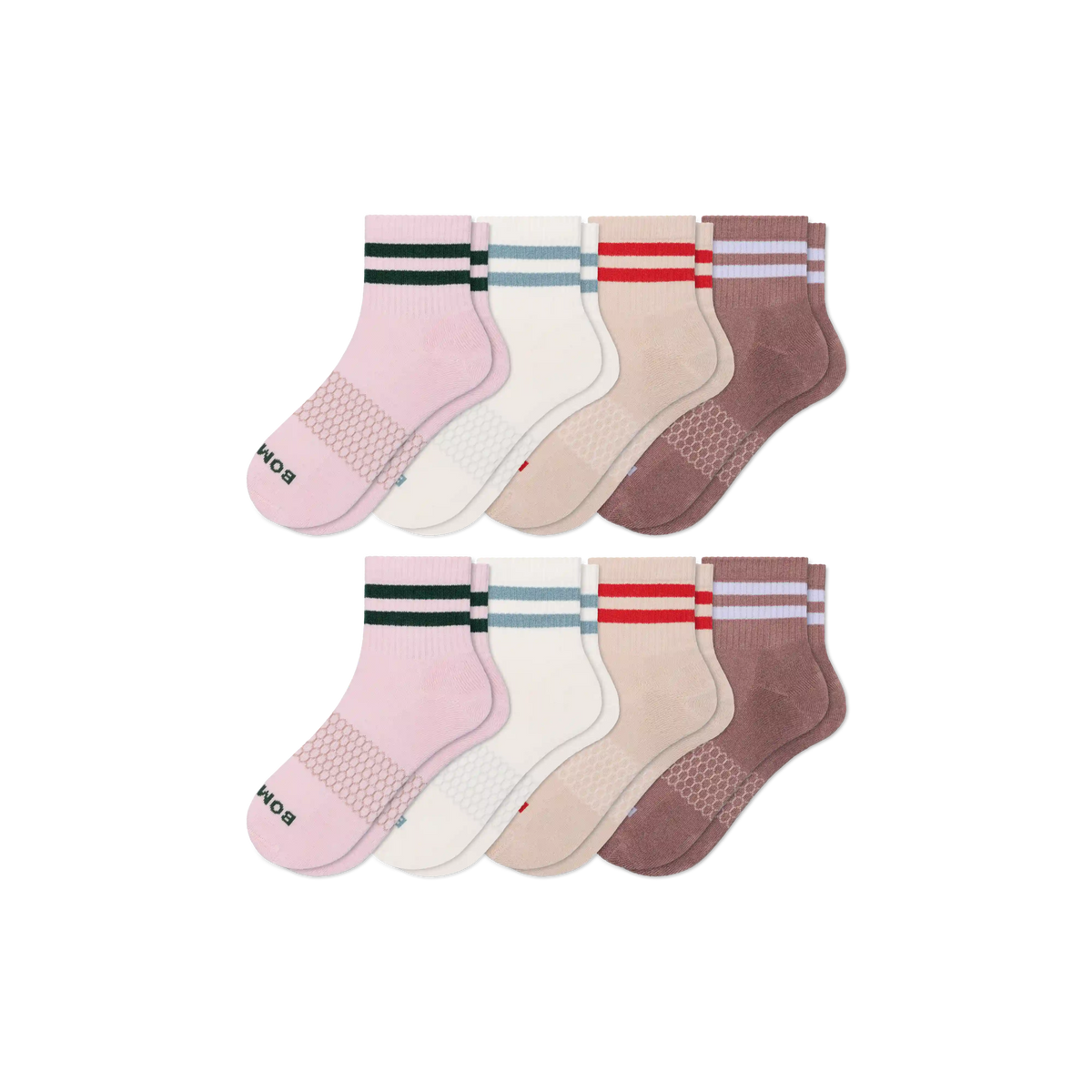 Women's Vintage Stripes Quarter Sock 8-Pack