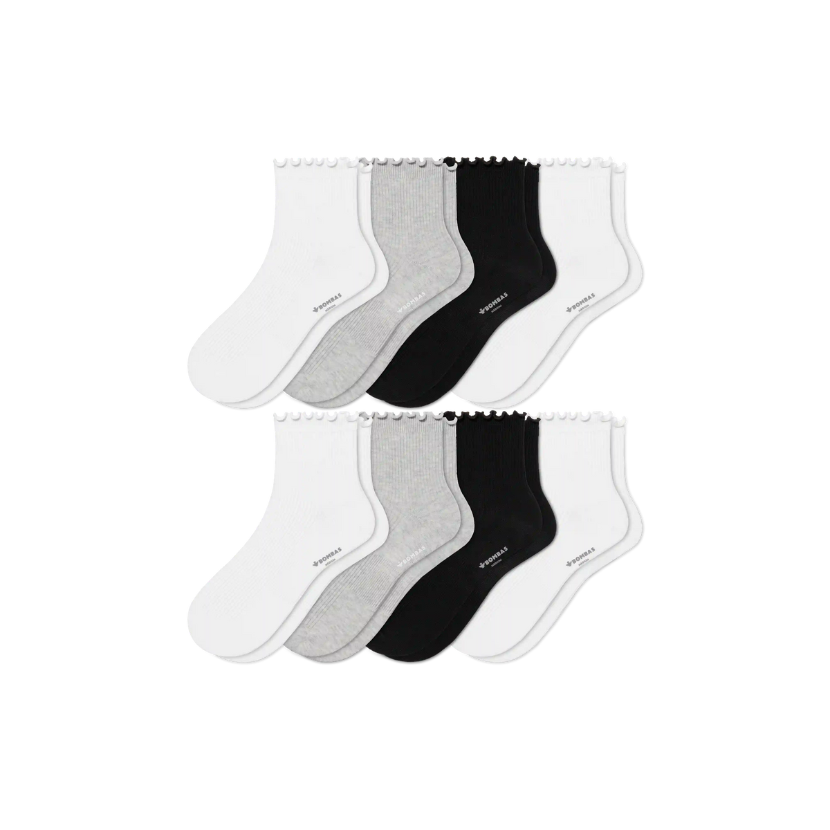 Women's Ruffle Rib Quarter Sock 8-Pack