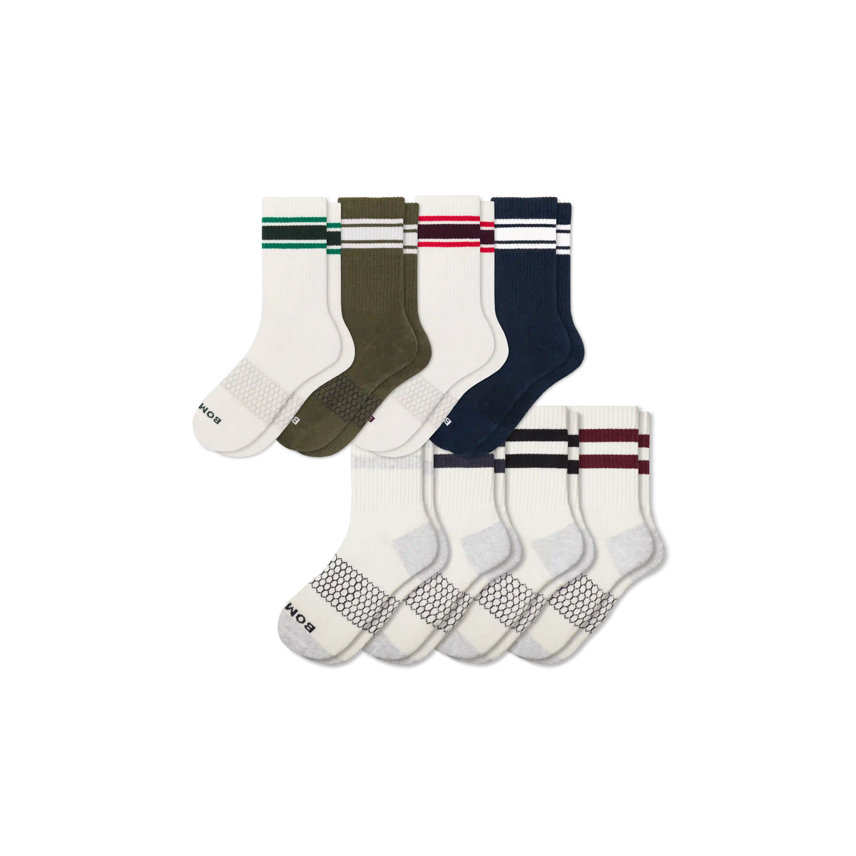 Men's Vintage Stripes Half Calf Sock 8-Pack