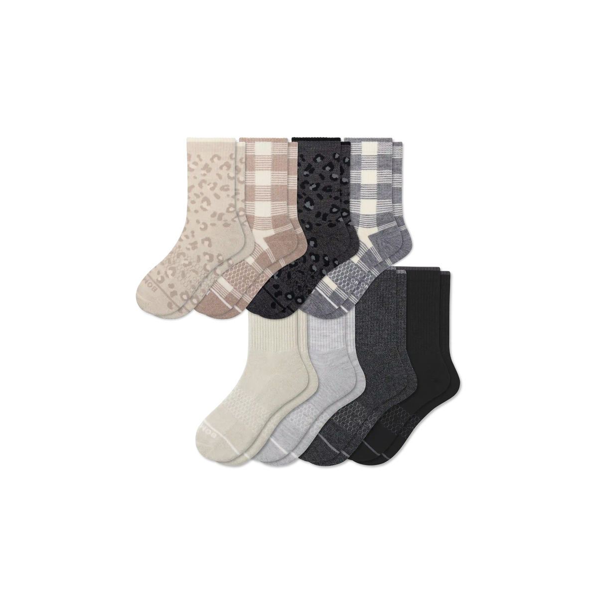 Women's Merino Wool Blend Half Calf Sock 8-Pack